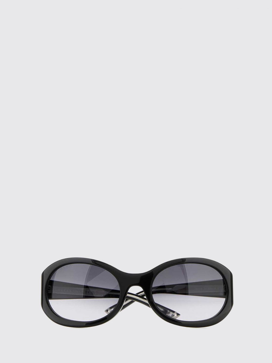 GUCCI OS oval sunglasses in black and red acetate with lettering logo