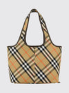 small tote bag in vintage check cotton with removable pouch