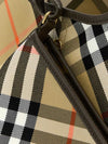 small tote bag in vintage check cotton with removable pouch