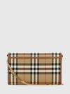 check coated cotton wallet on chain bag