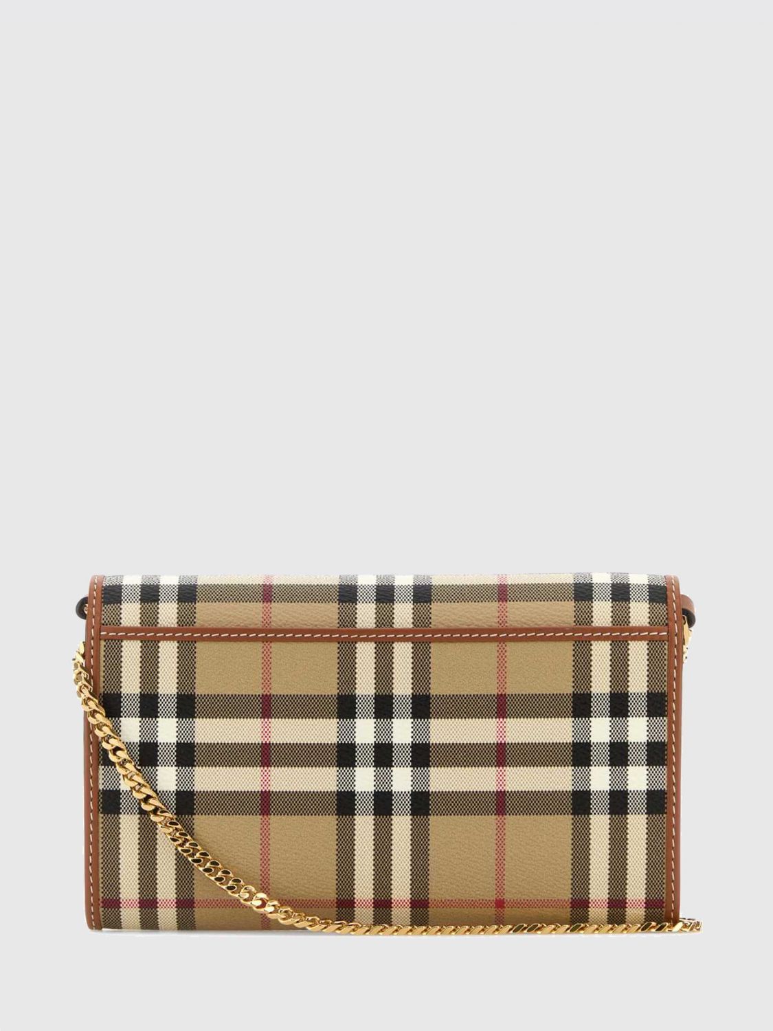 check coated cotton wallet on chain bag