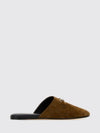 flat suede mules with gg monogram and horsebit