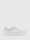 low-top sneakers in leather and gg supreme fabric with platform sole