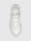 low-top sneakers in leather and gg supreme fabric with platform sole