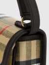 highlands mini half-moon bag in vintage check canvas and leather