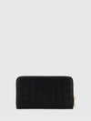 intrecciato leather continental zip-around wallet