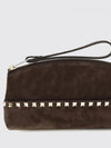 rockstud suede clutch with studs and wrist strap