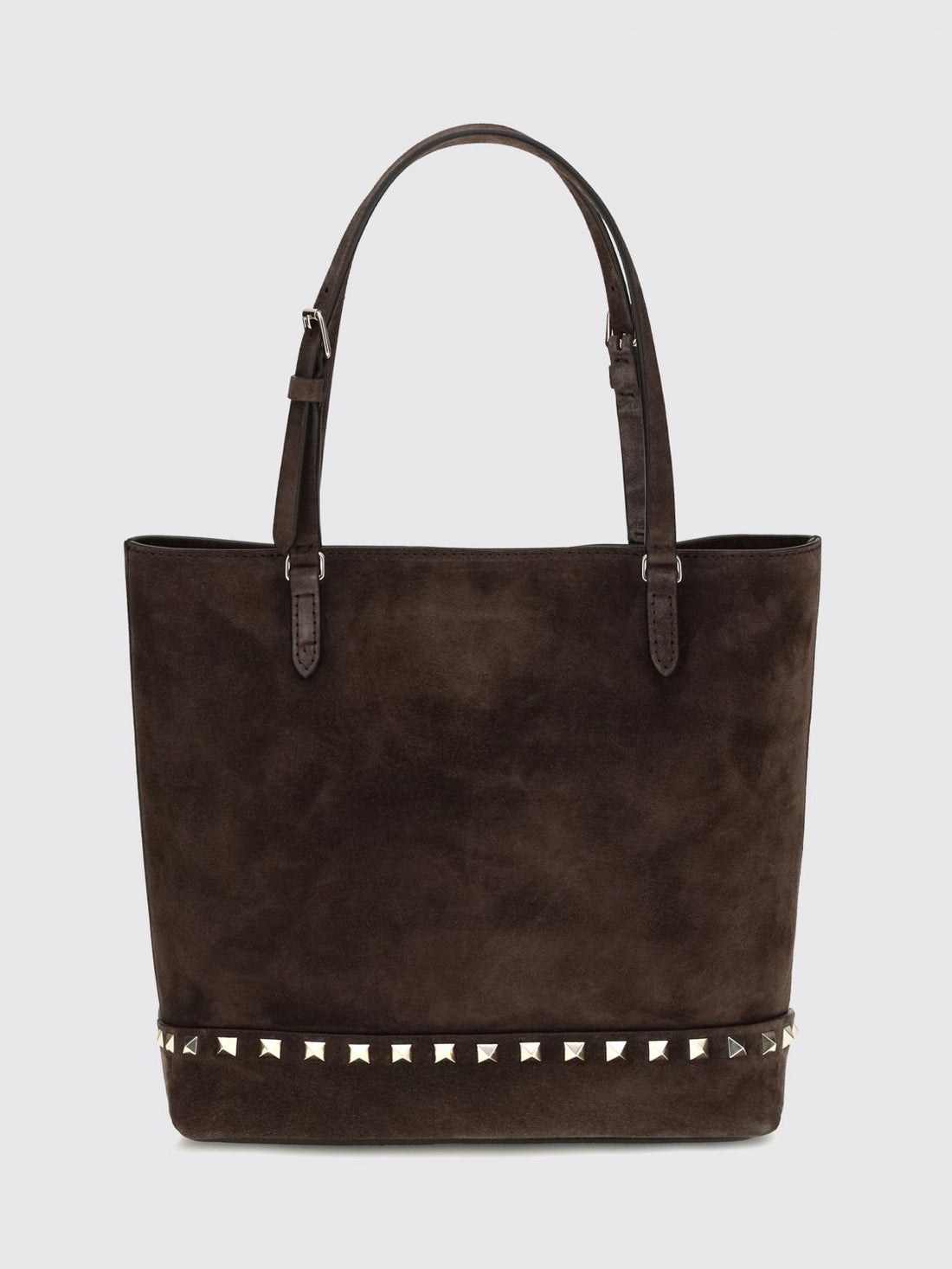 VALENTINO GARAVANI OS small rockstud suede tote bag with studs and embroidery
