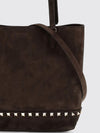 small rockstud suede tote bag with studs and embroidery