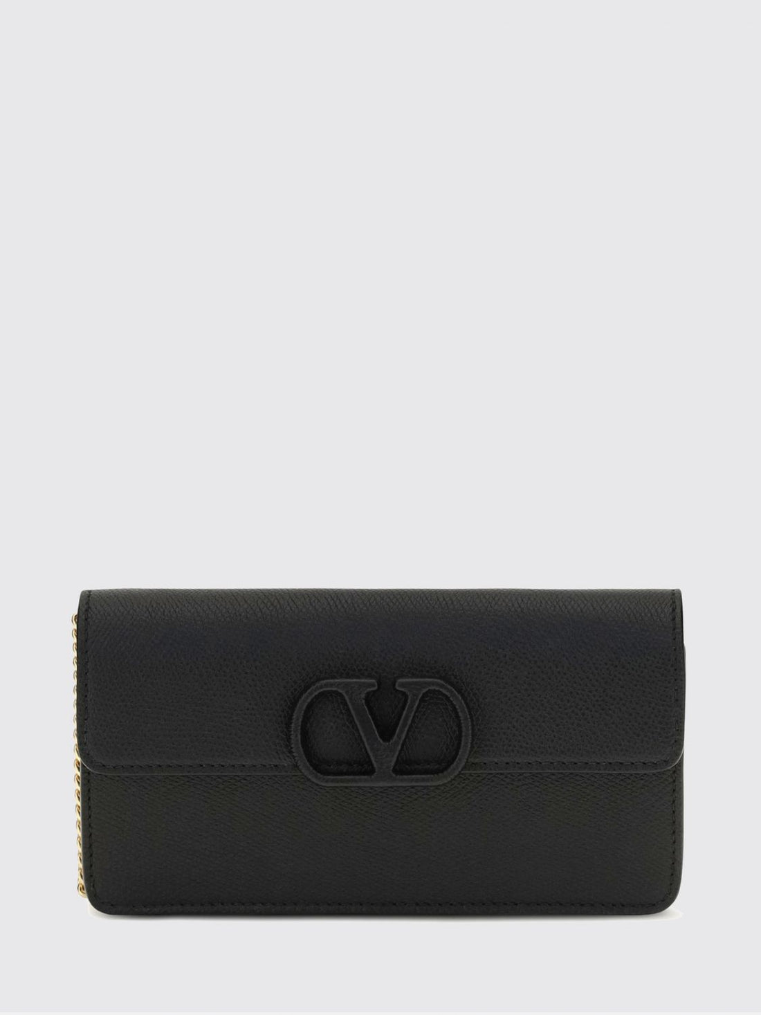 VALENTINO GARAVANI OS vlogo signature grained calfskin wallet on chain