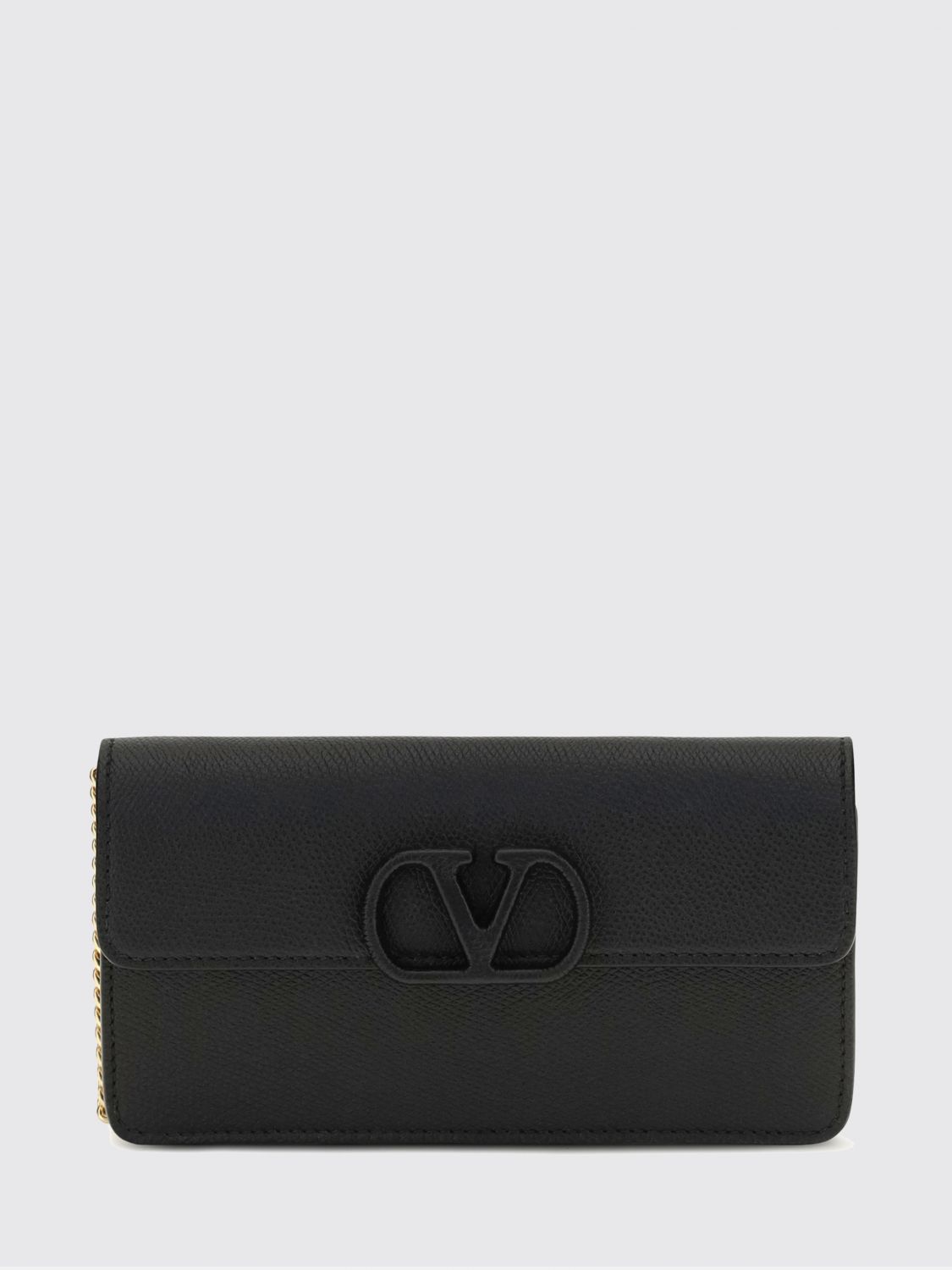 vlogo signature grained calfskin wallet on chain