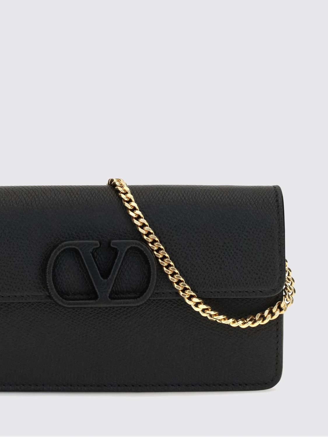 vlogo signature grained calfskin wallet on chain