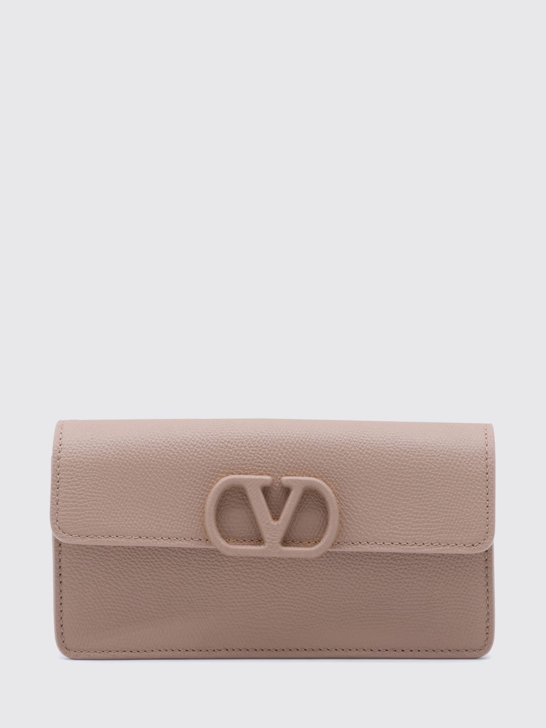 vlogo signature grained calfskin wallet on chain