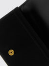 bifold woven lambskin card holder with snap button
