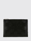 rectangular clutch in intrecciato lambskin with zip closure