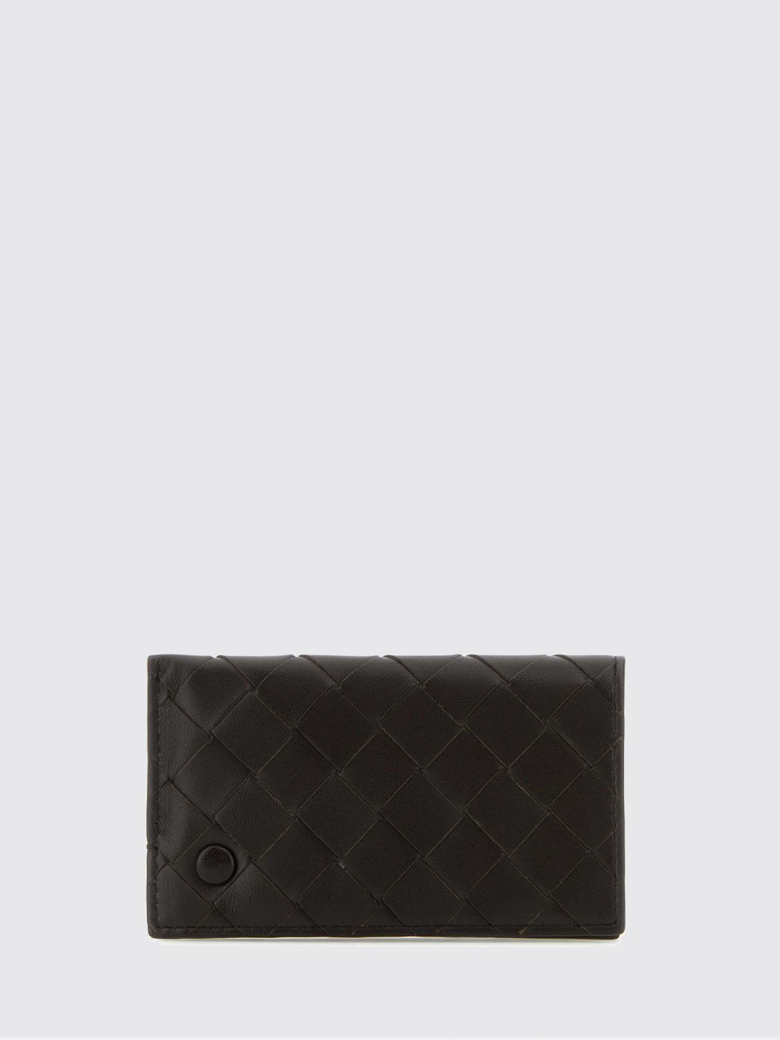 woven nappa leather card holder with removable mirror