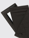 woven nappa leather card holder with removable mirror