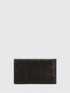 woven nappa leather card holder with removable mirror