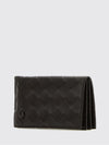 woven nappa leather card holder with removable mirror