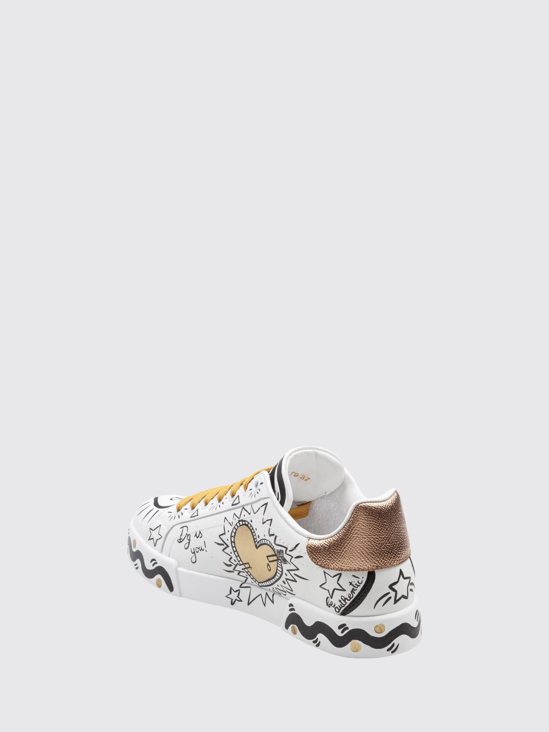 portofino low-top sneakers in calfskin with dg monogram print