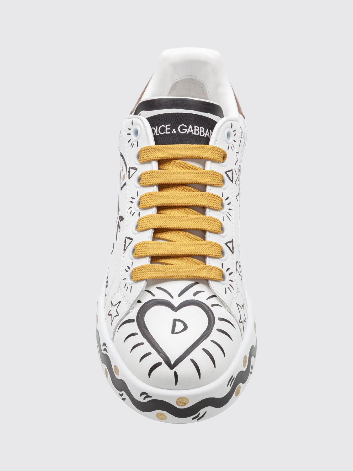 portofino low-top sneakers in calfskin with dg monogram print