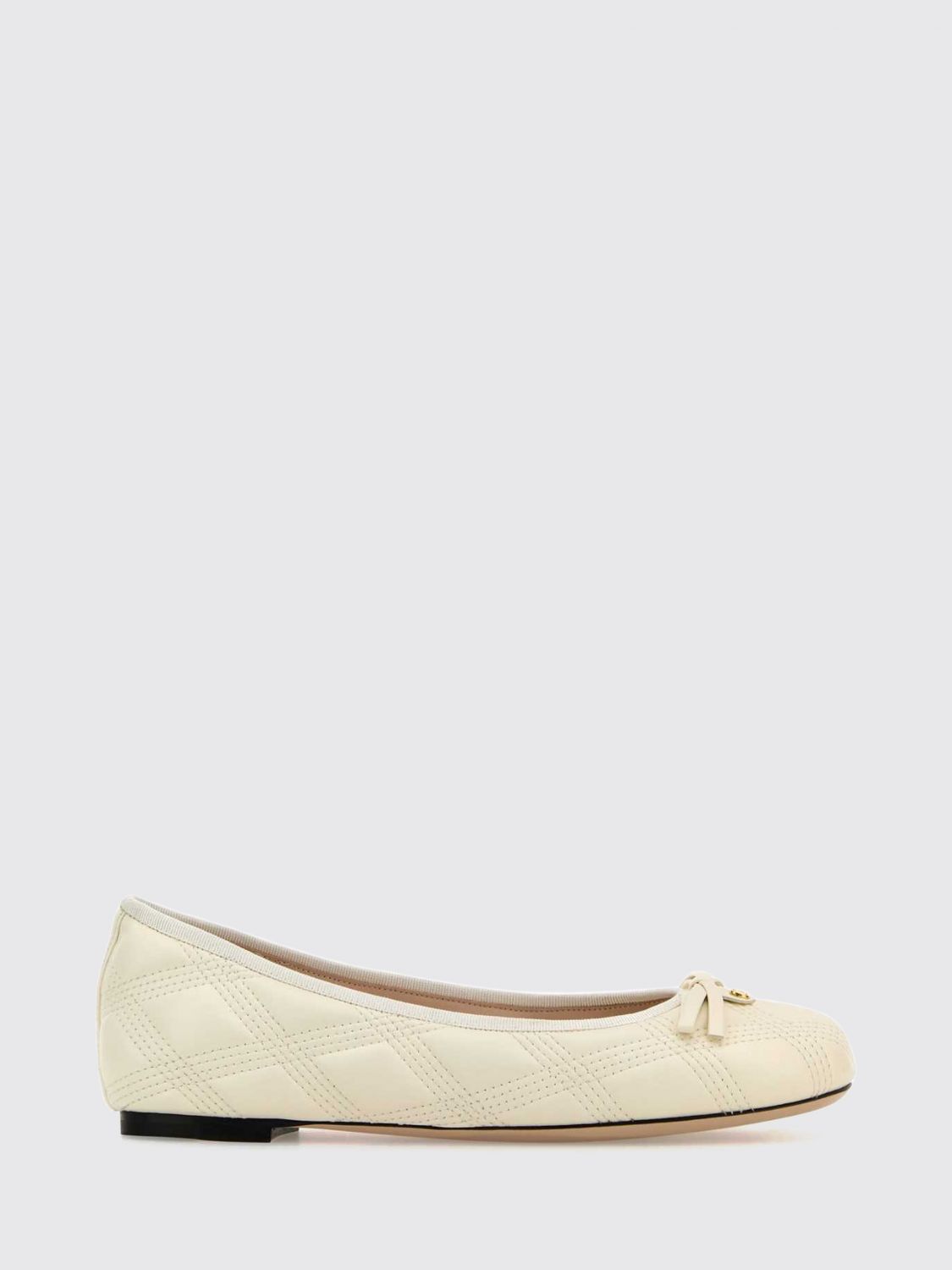 vlogo signature quilted leather ballet flats with bow