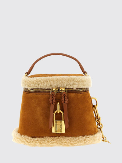 pulse vanity mini bag in shearling and suede leather
