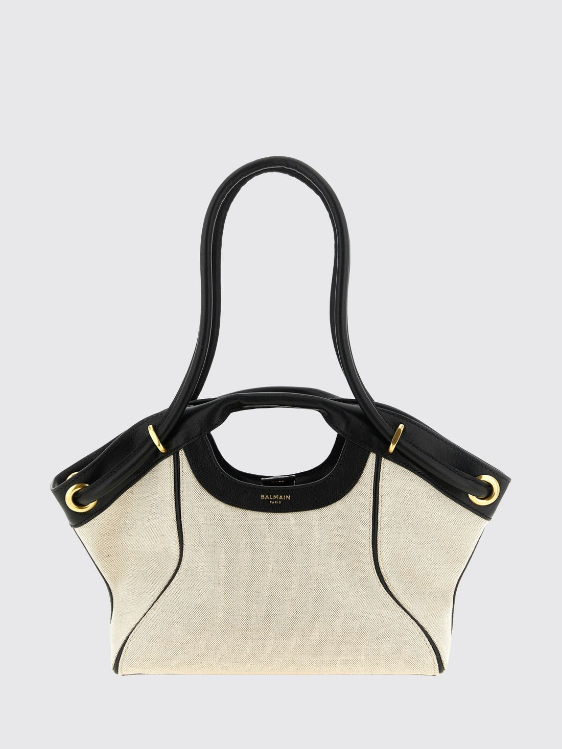 BALMAIN OS linen and cotton tote bag with four handles and inner pouch