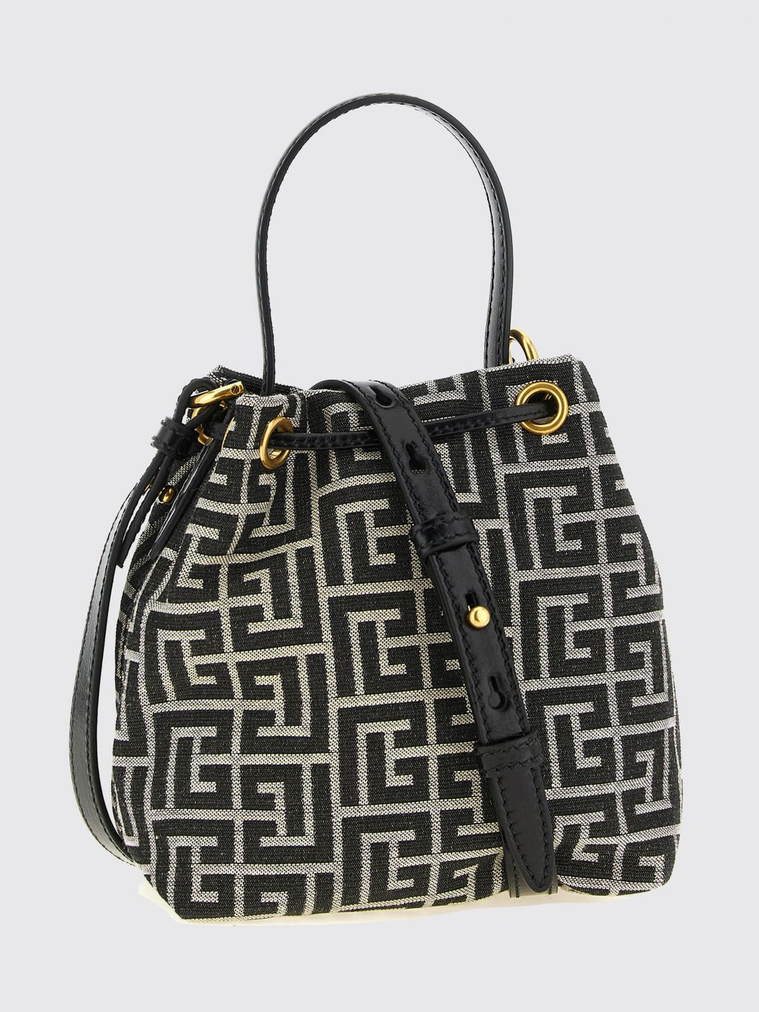 BALMAIN OS pulse mini bucket bag with pb monogram and padlock