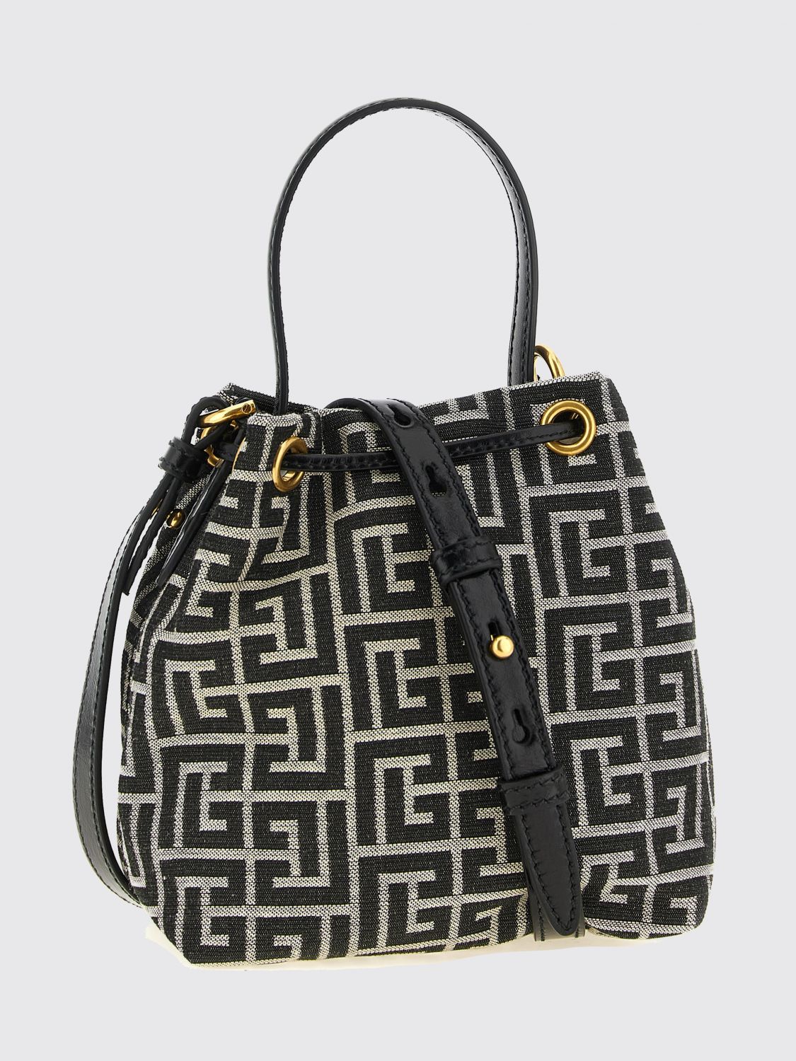 pulse mini bucket bag with pb monogram and padlock