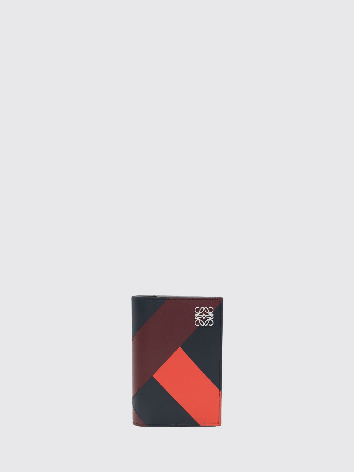 anagram compact bifold wallet in bicolour calfskin leather