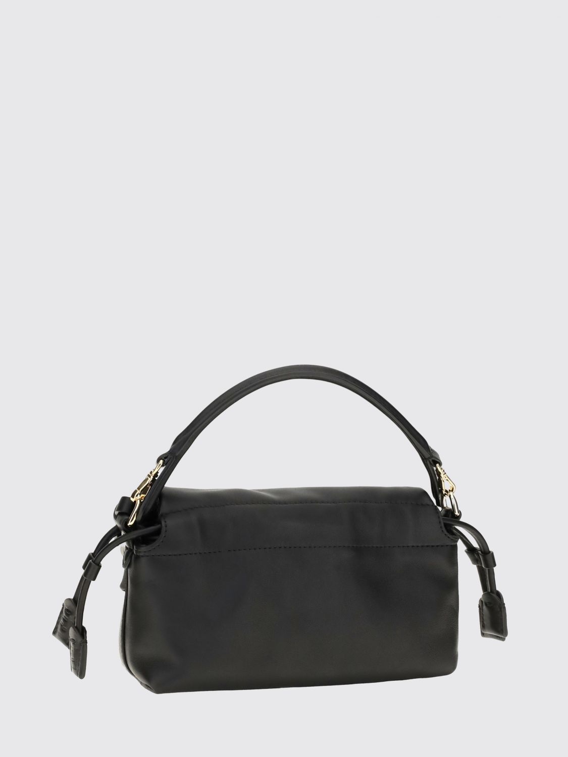 baguette mini bag in nappa leather with drawstring closure and ff logo