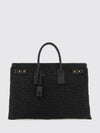 sac de jour handbag in crochet raffia and calfskin leather