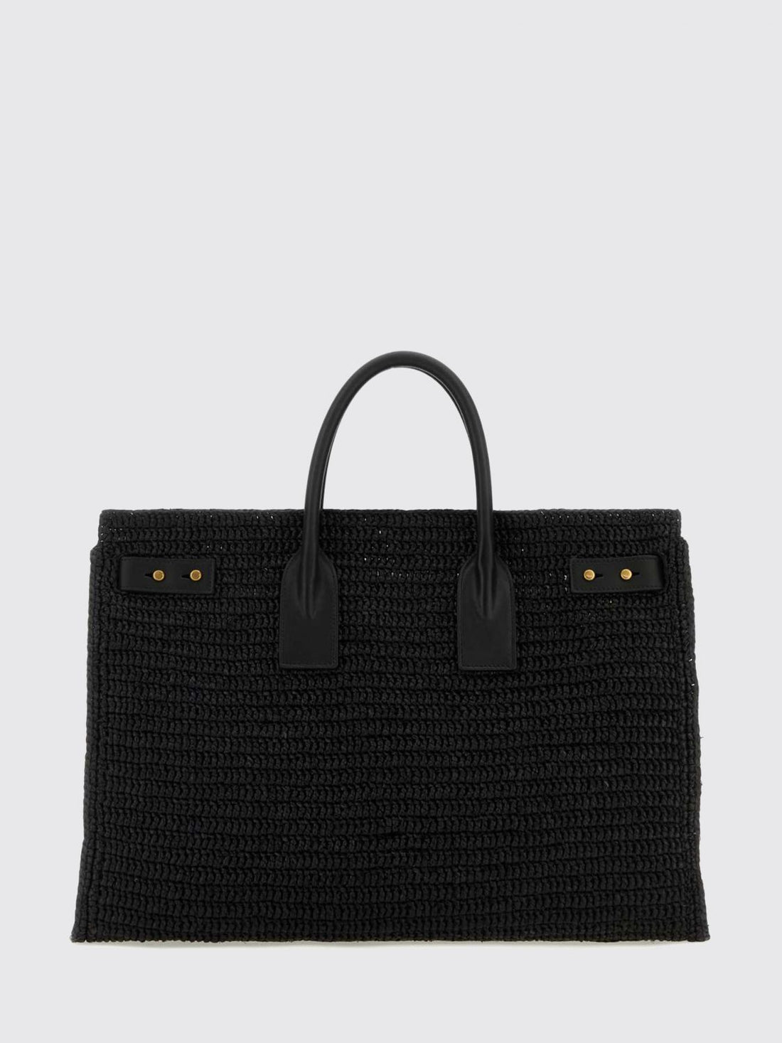 SAINT LAURENT OS sac de jour handbag in crochet raffia and calfskin leather