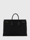 sac de jour handbag in crochet raffia and calfskin leather