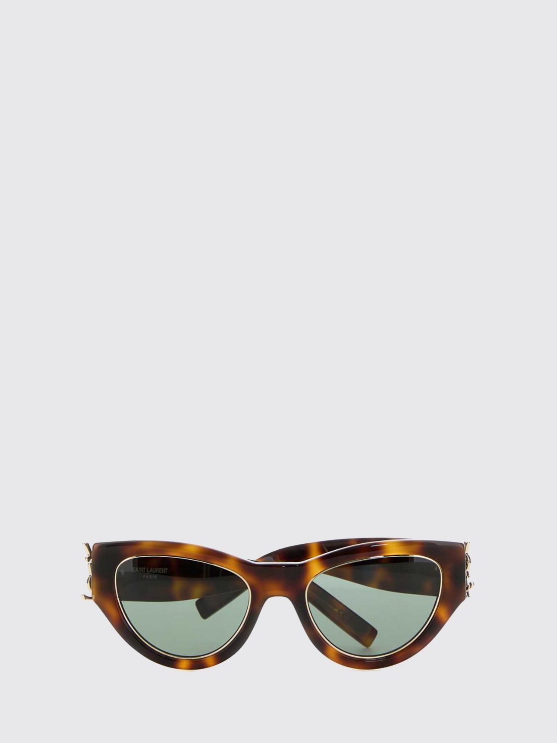 tortoiseshell acetate cat-eye sunglasses with ysl logo on temples