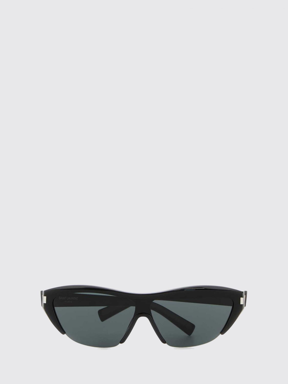 black acetate cat-eye sunglasses with flared shape and nylon lenses
