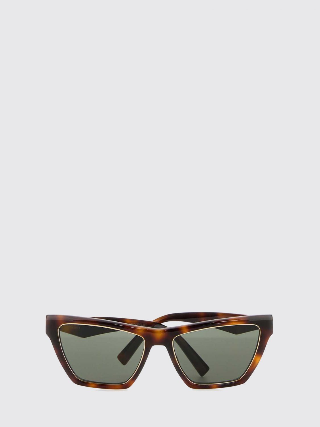 tortoiseshell acetate cat-eye sunglasses with ysl logo and rectangular shape