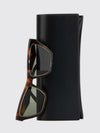 tortoiseshell acetate cat-eye sunglasses with ysl logo and rectangular shape