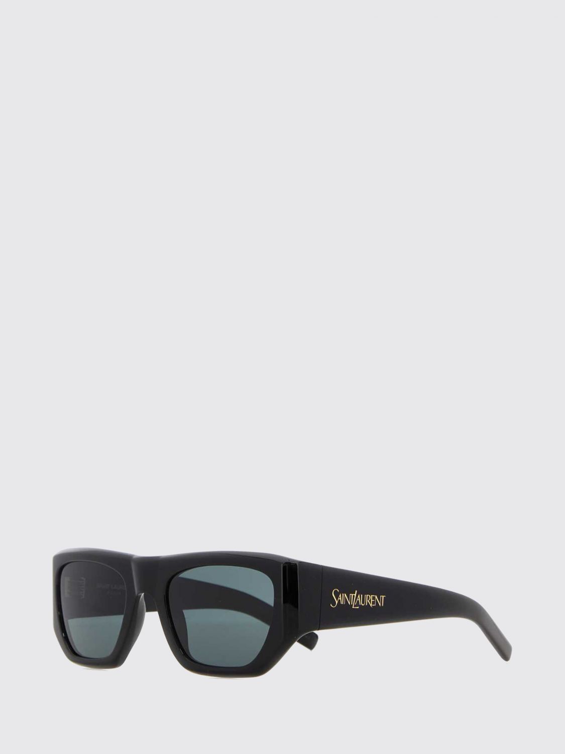 black acetate rectangular cat-eye sunglasses with lettering logo