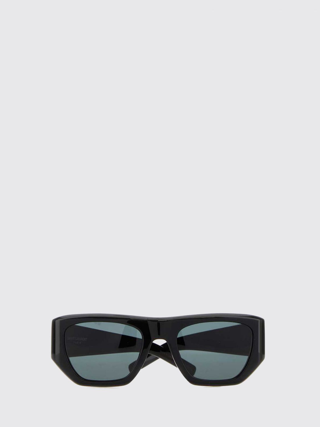 SAINT LAURENT OS black acetate rectangular cat-eye sunglasses with lettering logo