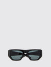 black acetate rectangular cat-eye sunglasses with lettering logo