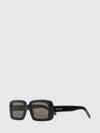 rectangular black acetate sunglasses with printed logo on the temples