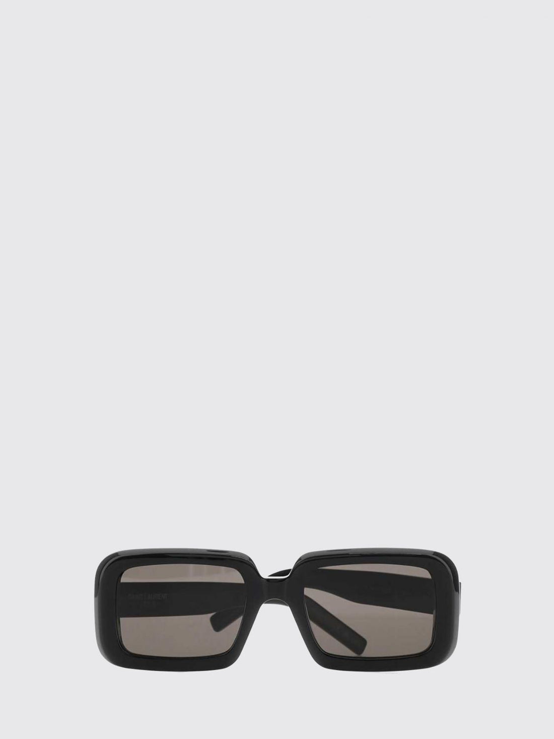 SAINT LAURENT OS rectangular black acetate sunglasses with printed logo on the temples