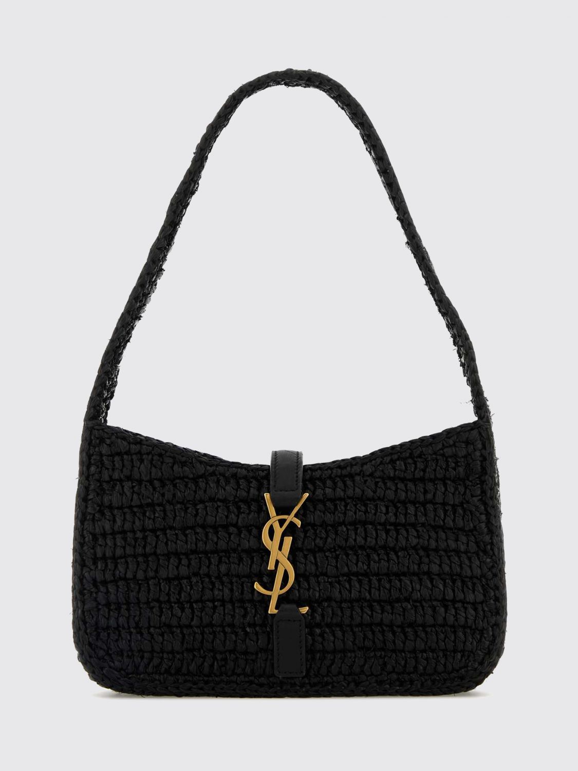 le 5 à 7 crochet raffia mini bag with ysl monogram