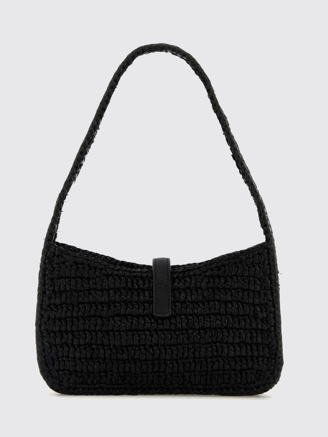 le 5 à 7 crochet raffia mini bag with ysl monogram