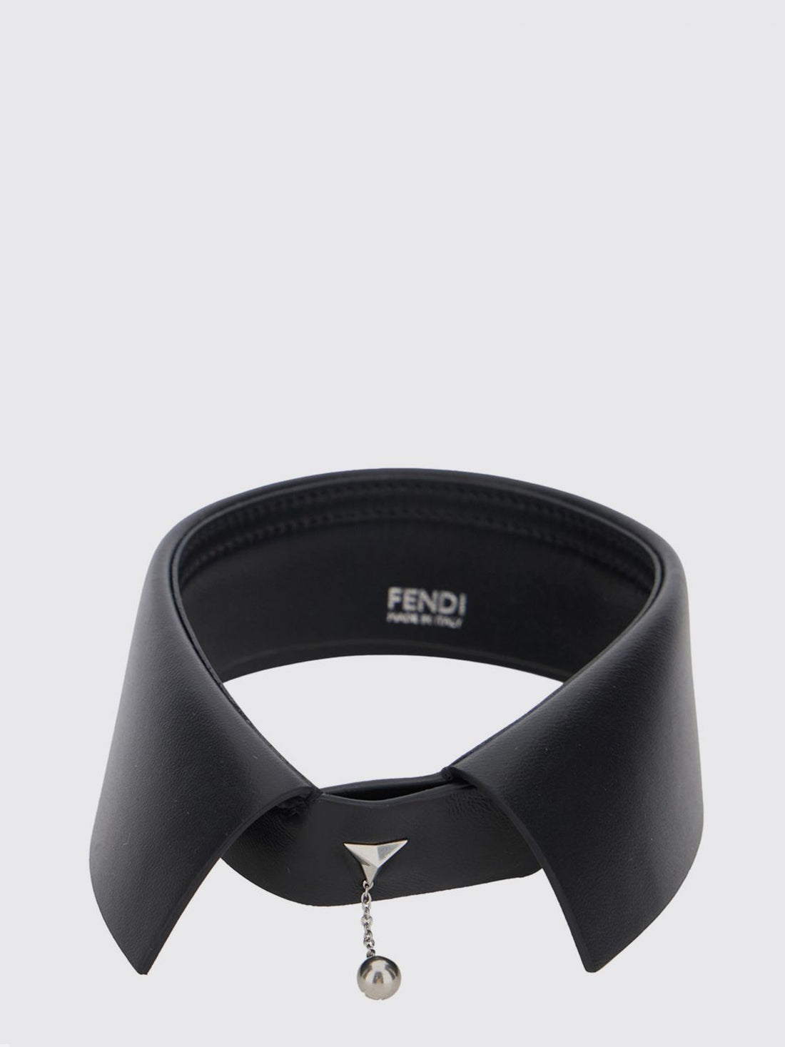FENDI OS lambskin leather choker necklace with charms and embroidered details