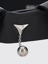 lambskin leather choker necklace with charms and embroidered details