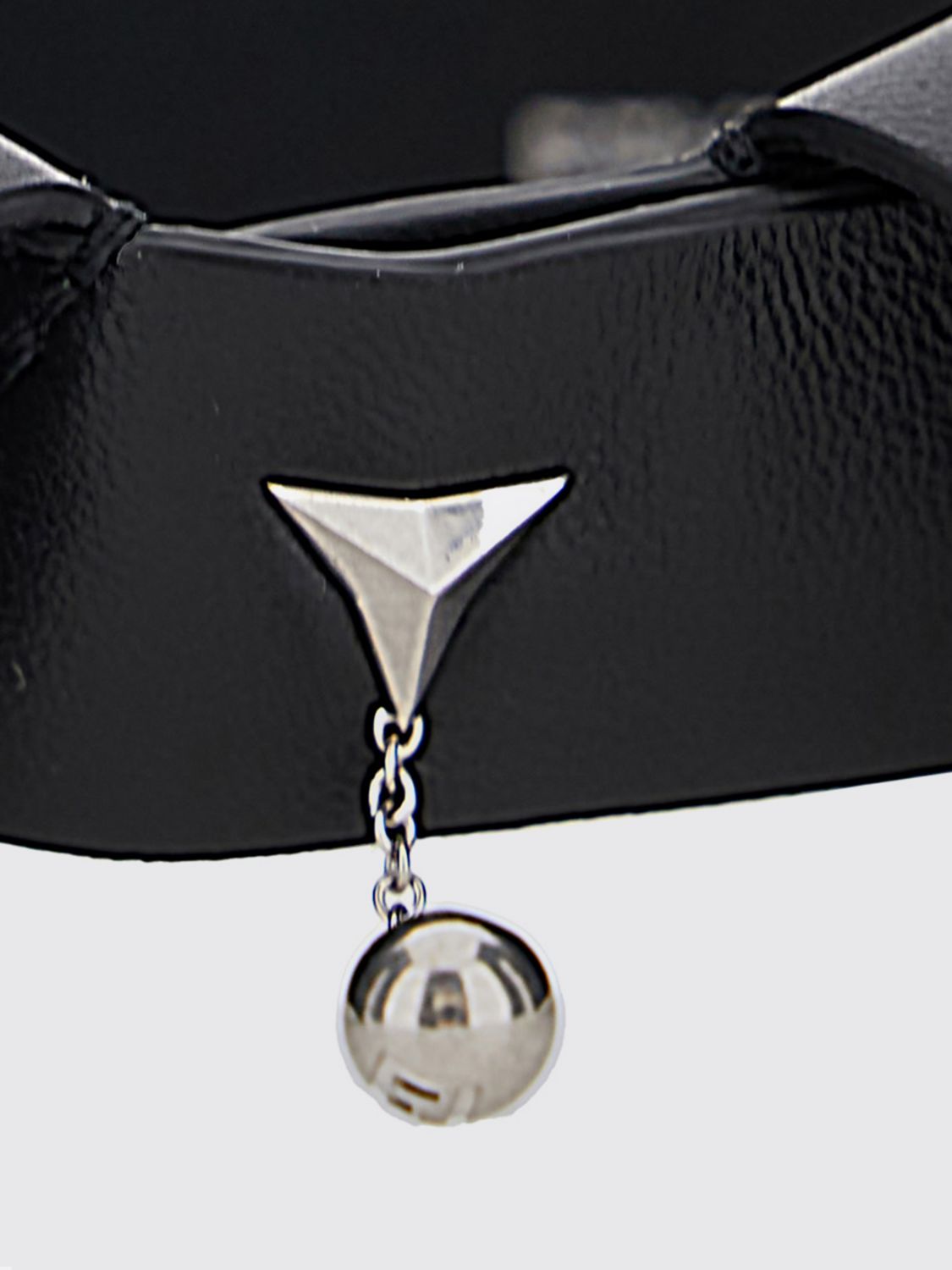 lambskin leather choker necklace with charms and embroidered details