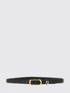 slim calfskin leather belt with metal ff monogram buckle